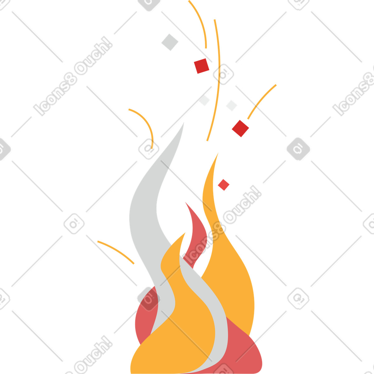 Ilustração de Fogo em no estilo Clip para baixar em PNG, SVG