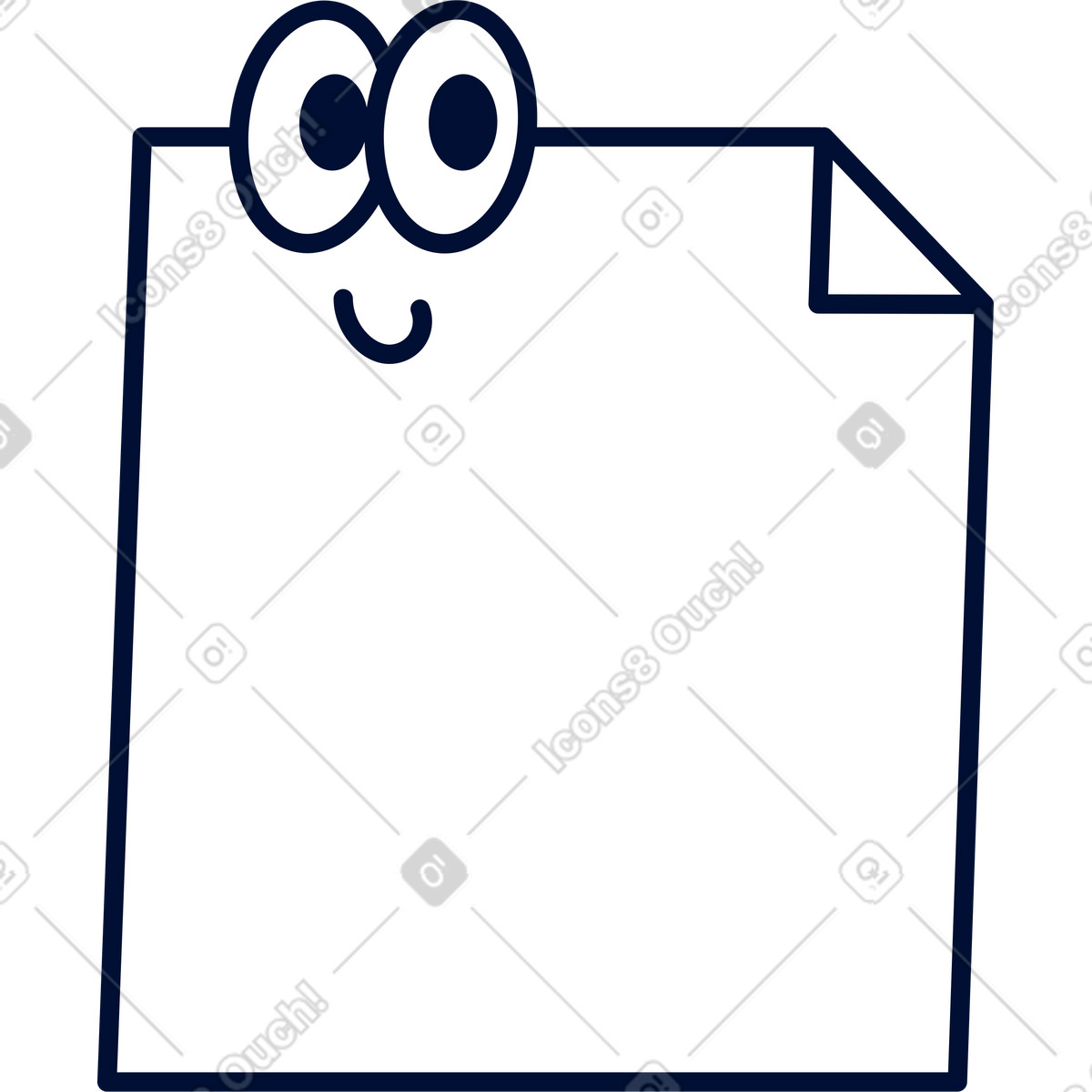Blink スタイルの White file with eyes のイラストをPNG、SVG形式でダウンロード