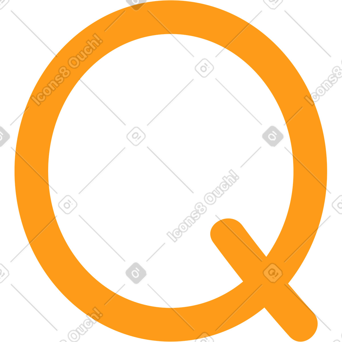 Q yellow illustration in Kingdom style download in PNG, SVG