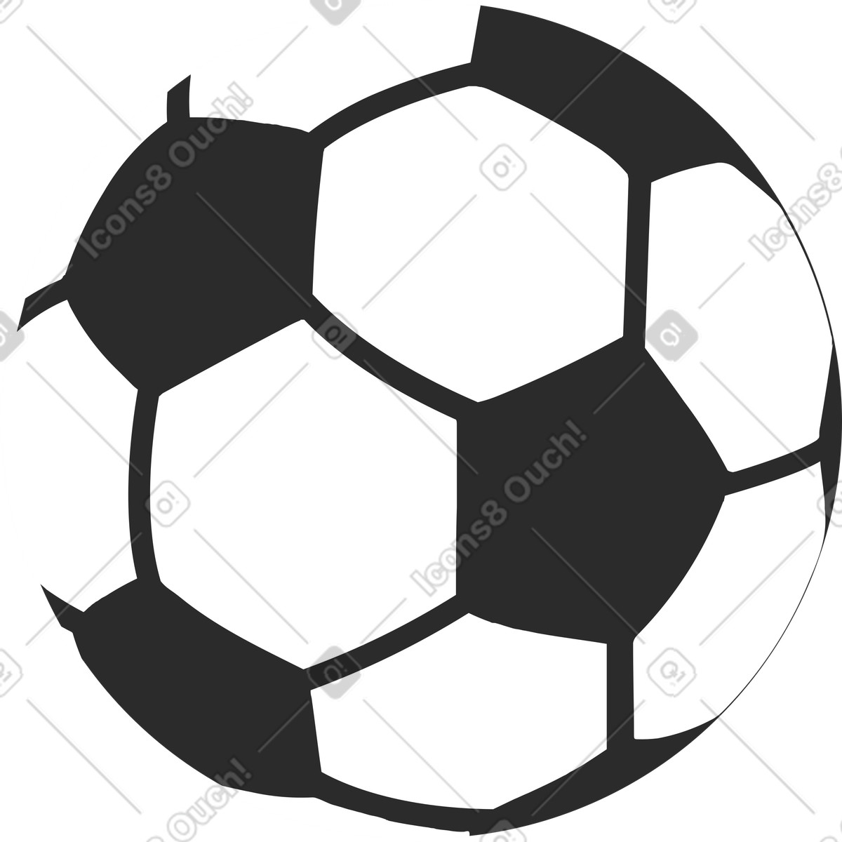 Palla da calcio illustrazione in stile Marginalia scarica in PNG, SVG