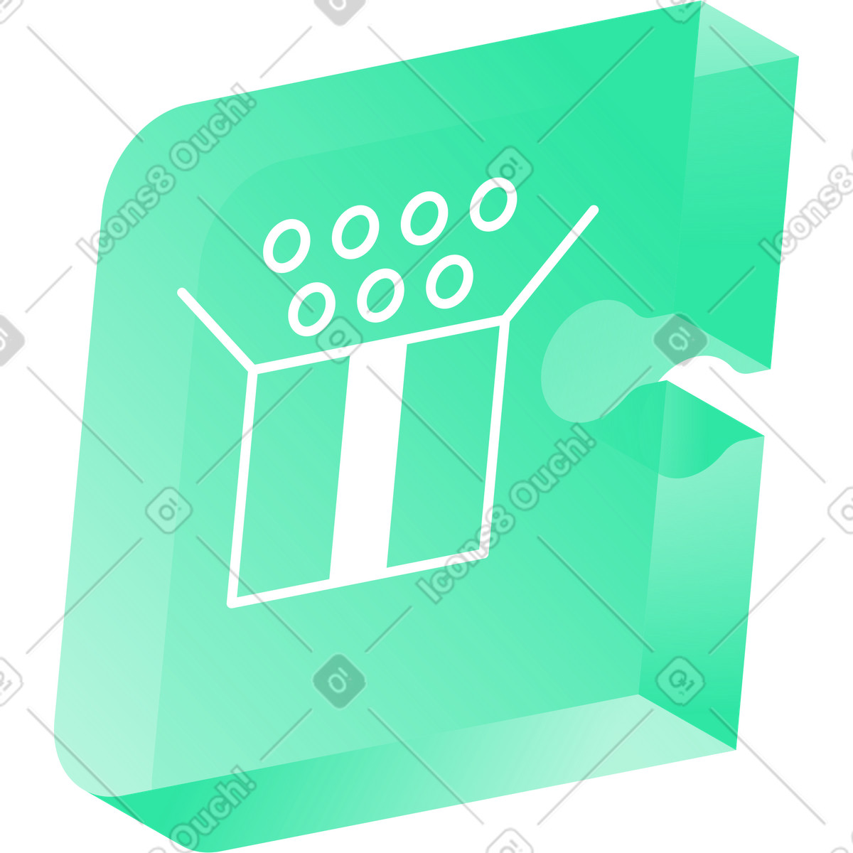 Ilustración Icono de caja regalo en una pieza rompecabezas estilo Lucent a descargar PNG y SVG