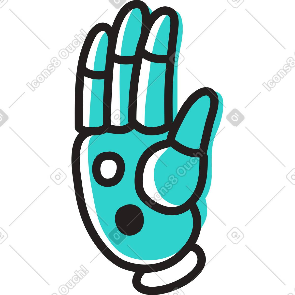 Palmo della mano del robot illustrazione in stile Little scarica in PNG, SVG