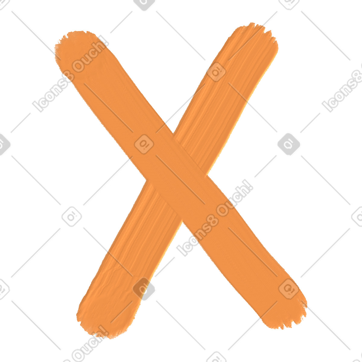 Иллюстрация Orange letter x в стиле Scrapbooking — скачать в форматах PNG, SVG