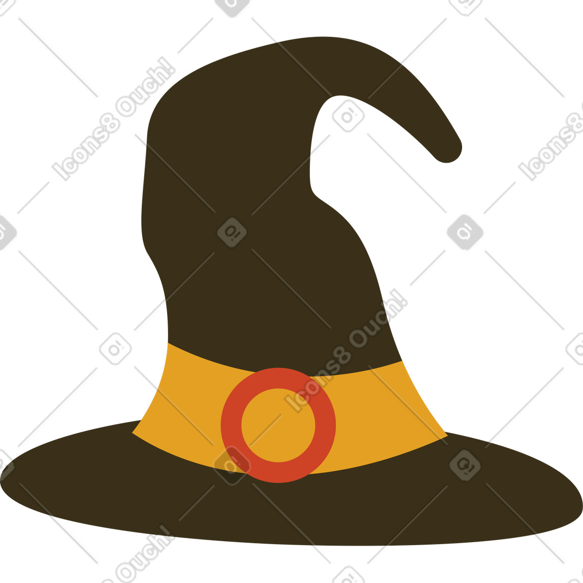 Ilustração de Chapéu bruxa em no estilo Arabica para baixar em PNG, SVG
