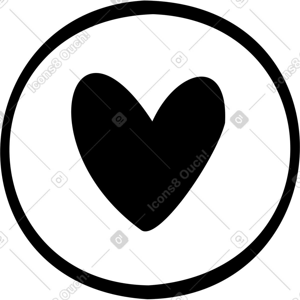 Heart in a circle illustration Journal style download PNG, SVG