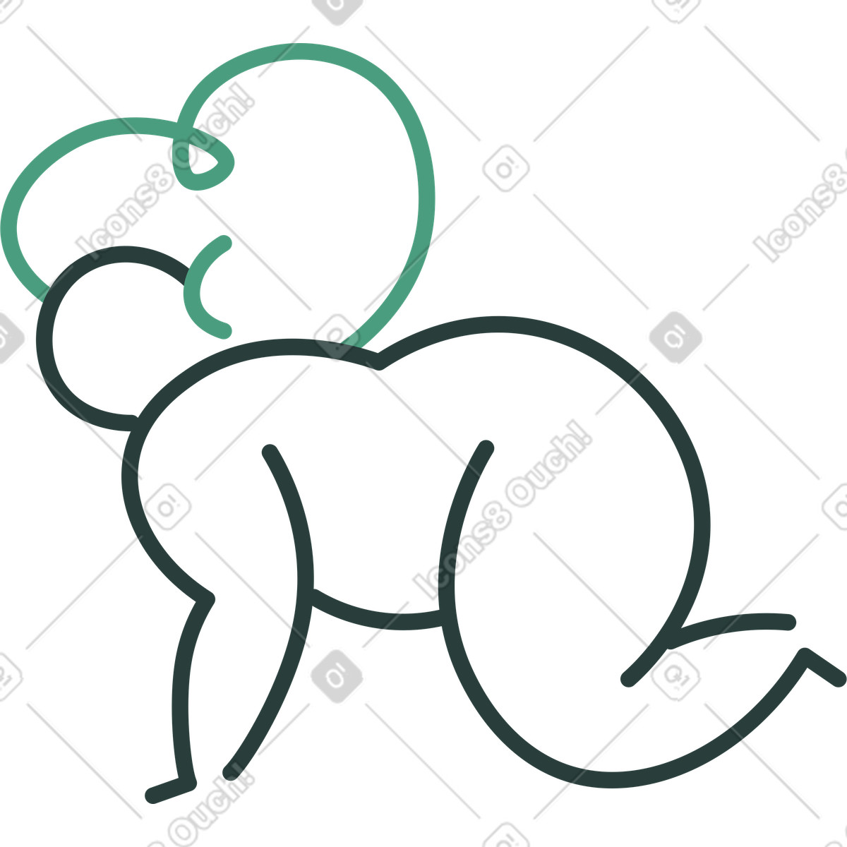 Bambino che gattona illustrazione in stile Macaroni scarica in PNG, SVG