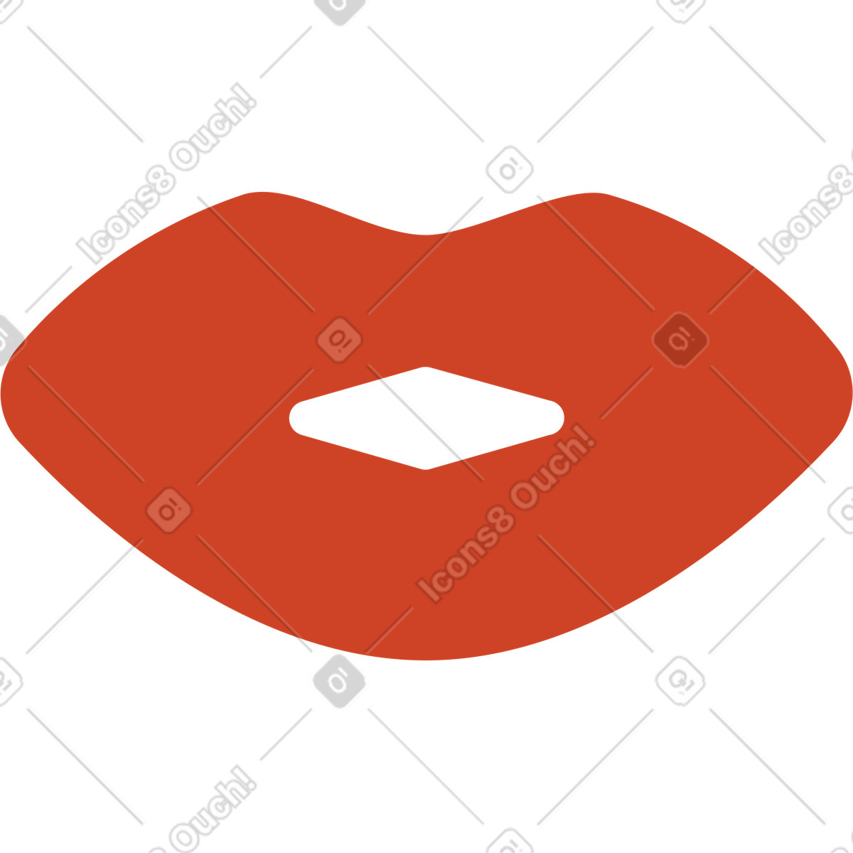 Kiss lips illustration in Arabica style download in PNG, SVG