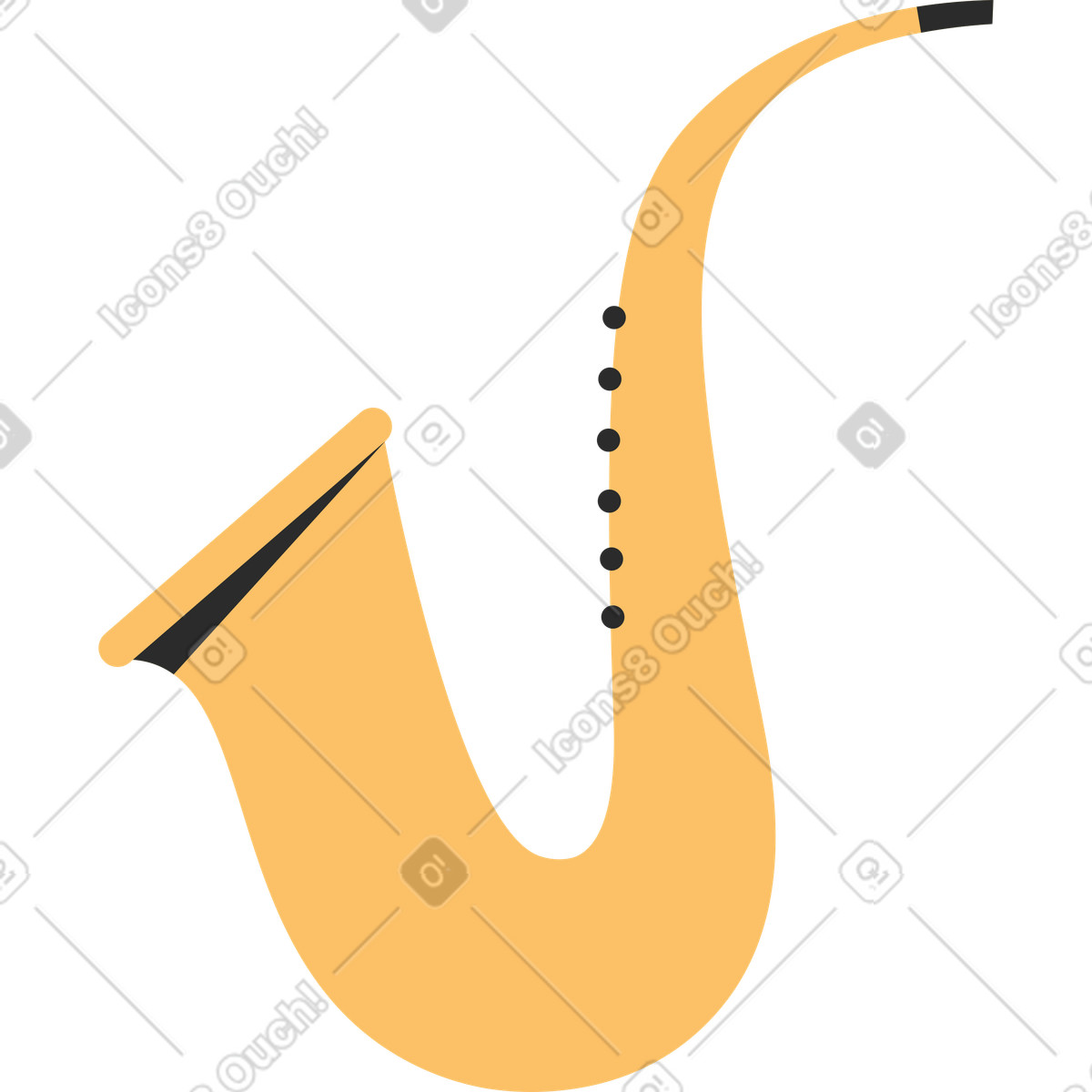 Иллюстрация Yellow saxophone в стиле Marginalia — скачать в форматах PNG, SVG