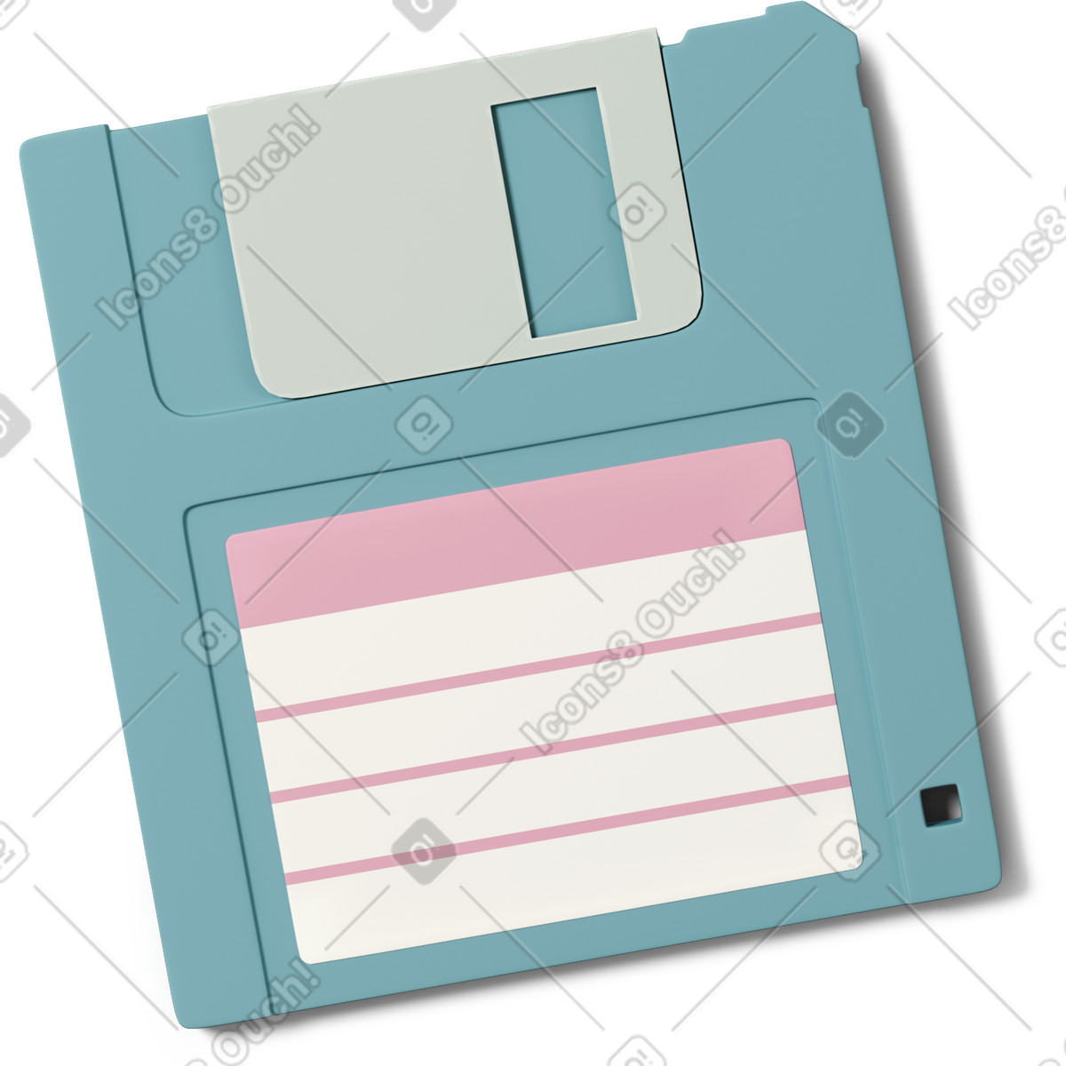 Diskette illustration in 3D Casual life style download in PNG, SVG