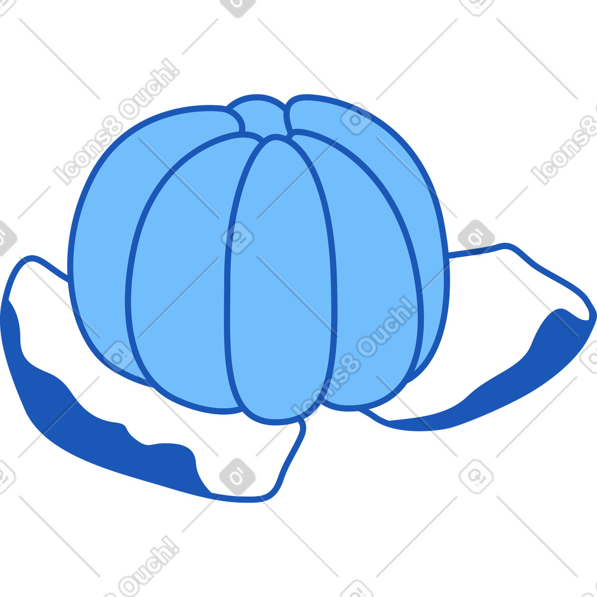 Ilustração de Tangerina descascada em no estilo Storyline para baixar em PNG, SVG