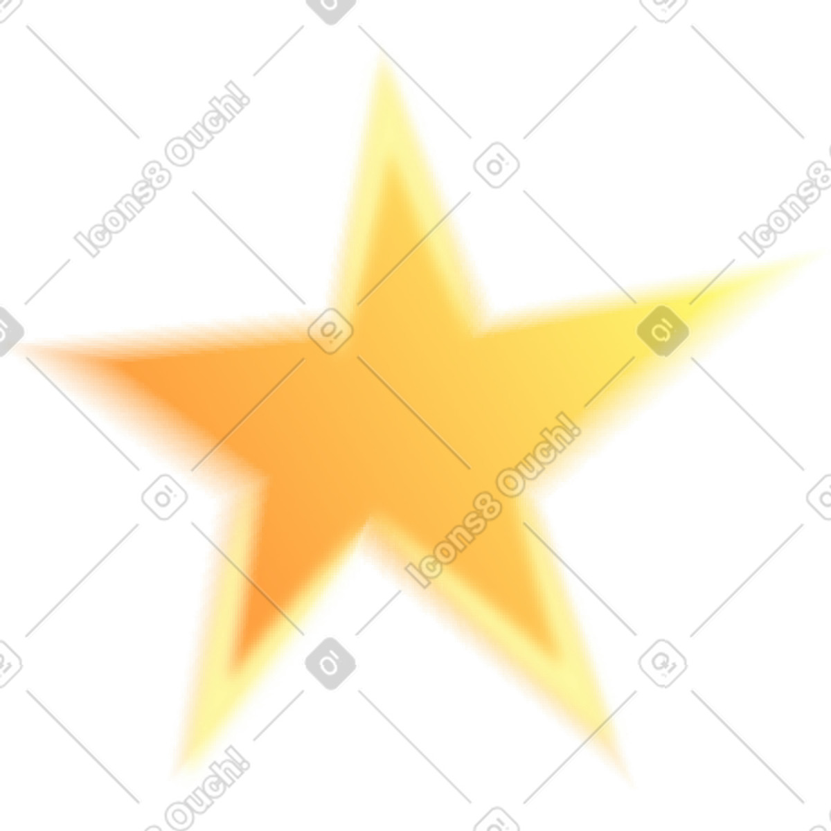 Fuzzy yellow star illustration in Burst style download in PNG, SVG