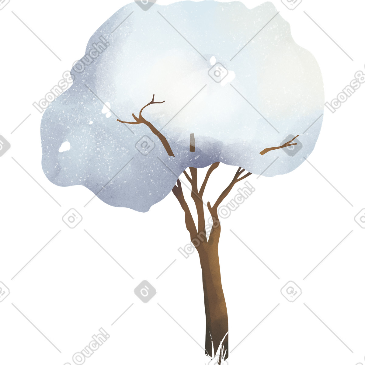 Seasons 스타일의 Snow tree 일러스트레이션 PNG, SVG 다운로드