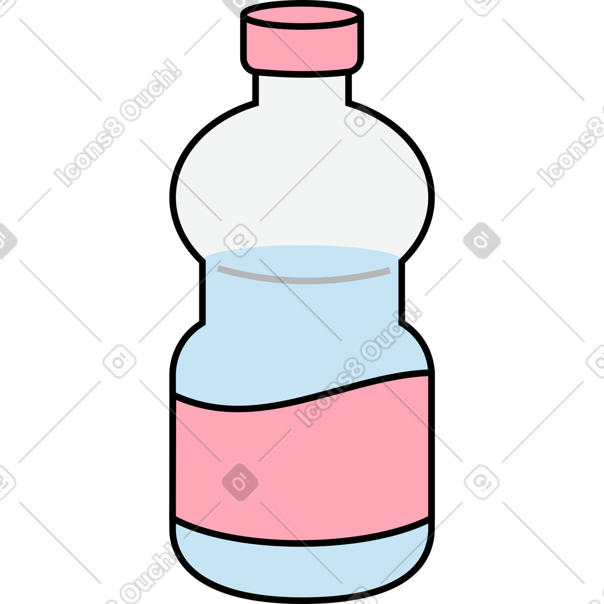 Kindy スタイルの 水のボトル のイラストをPNG、SVG形式でダウンロード