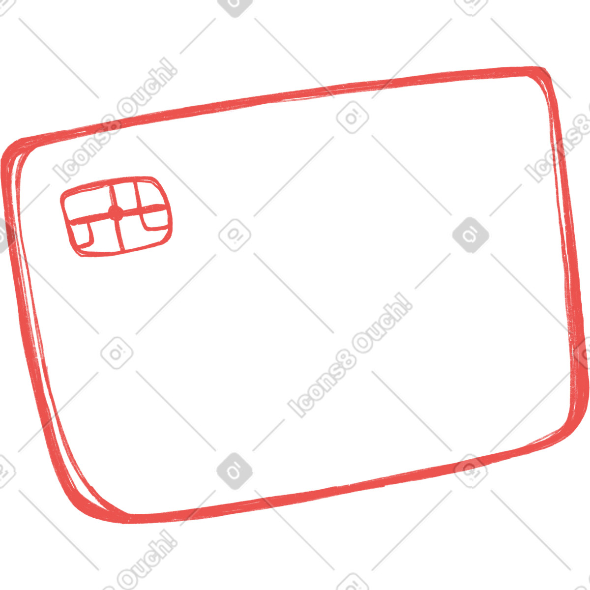 Ilustración Red bank card en estilo Biro a descargar en PNG y SVG