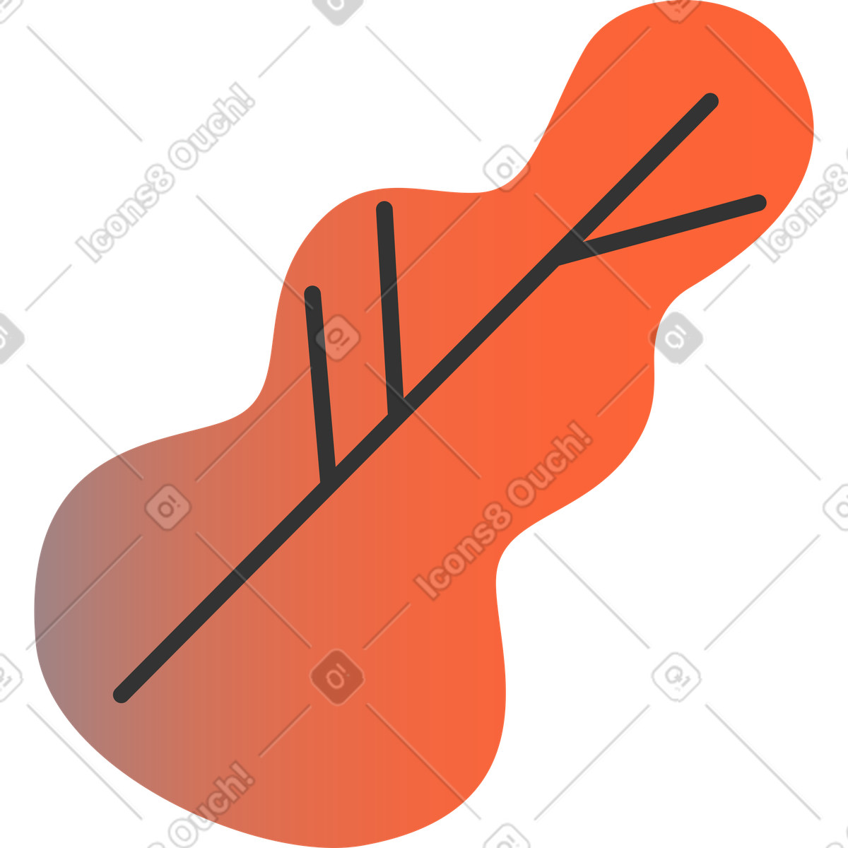 Foglia illustrazione in stile Crayon scarica in PNG, SVG