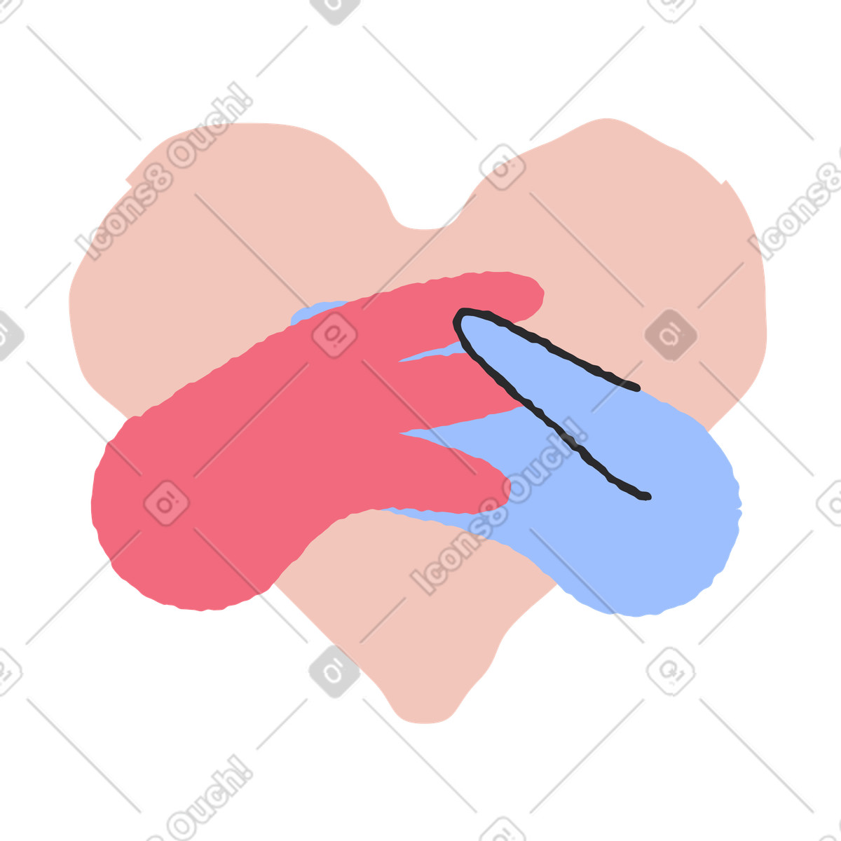 Amore, romanticismo e tenersi per mano illustrazione in stile Pablo scarica in PNG, SVG