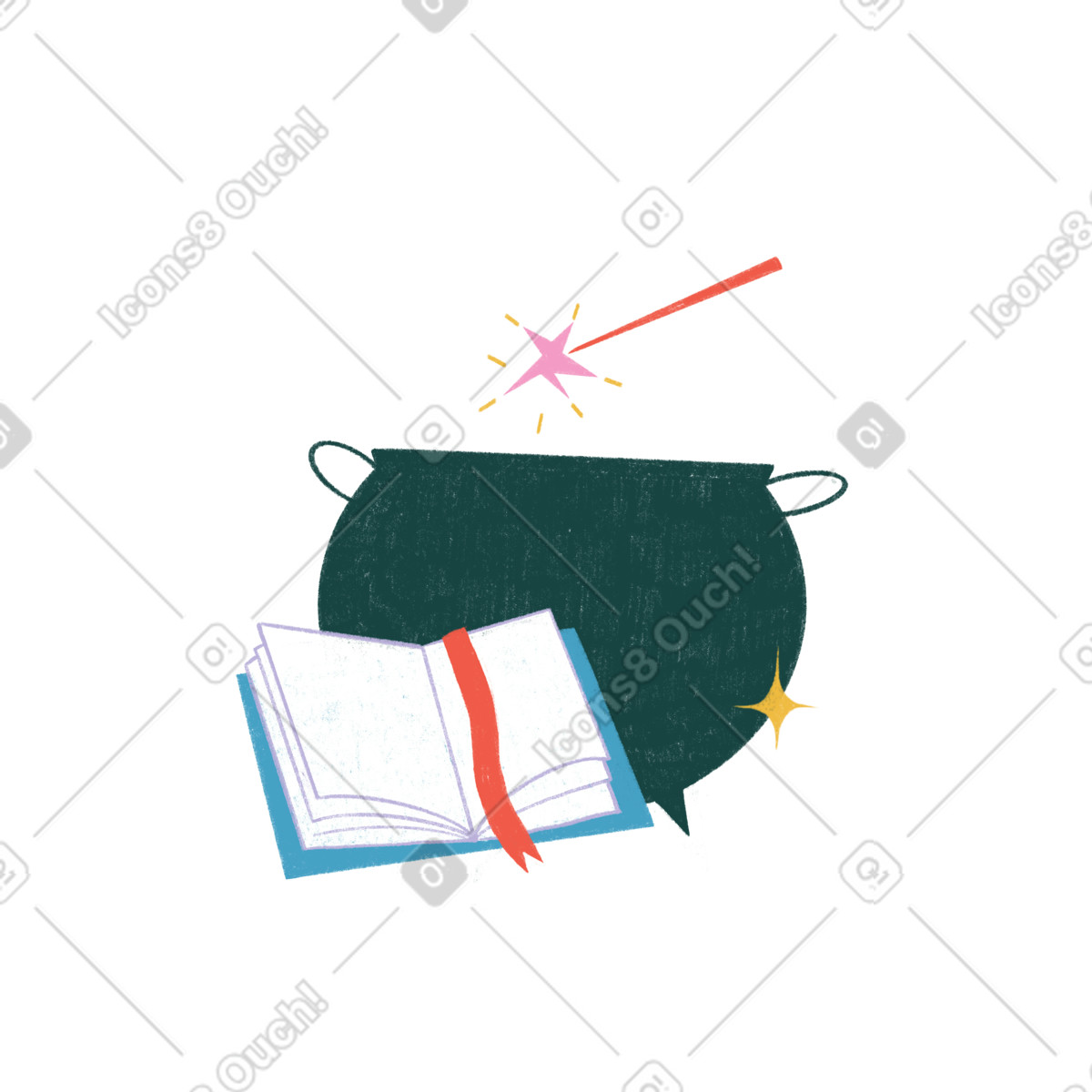 Illustration Teaching magic and spells dans le style Tutti à télécharger aux formats PNG, SVG