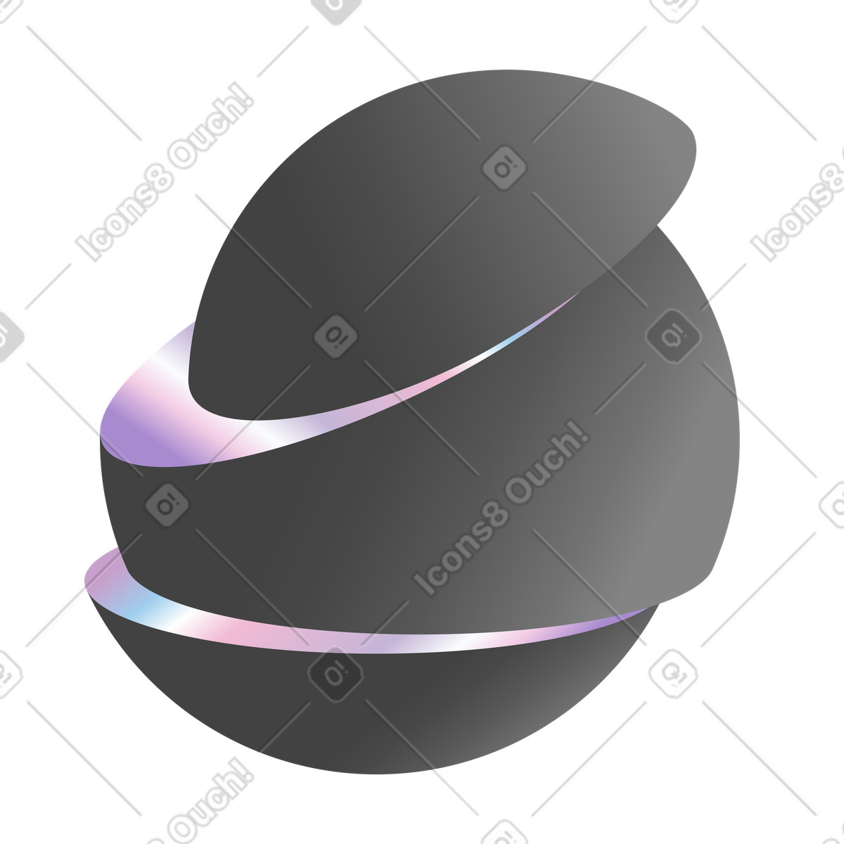 Sfera tagliata, design del logo astratto illustrazione in stile Illusion scarica in PNG, SVG