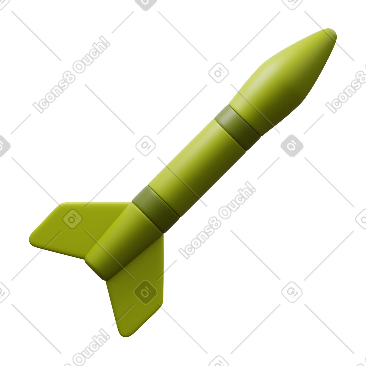 Missile illustrazione in stile 3D Fluency scarica in PNG, SVG