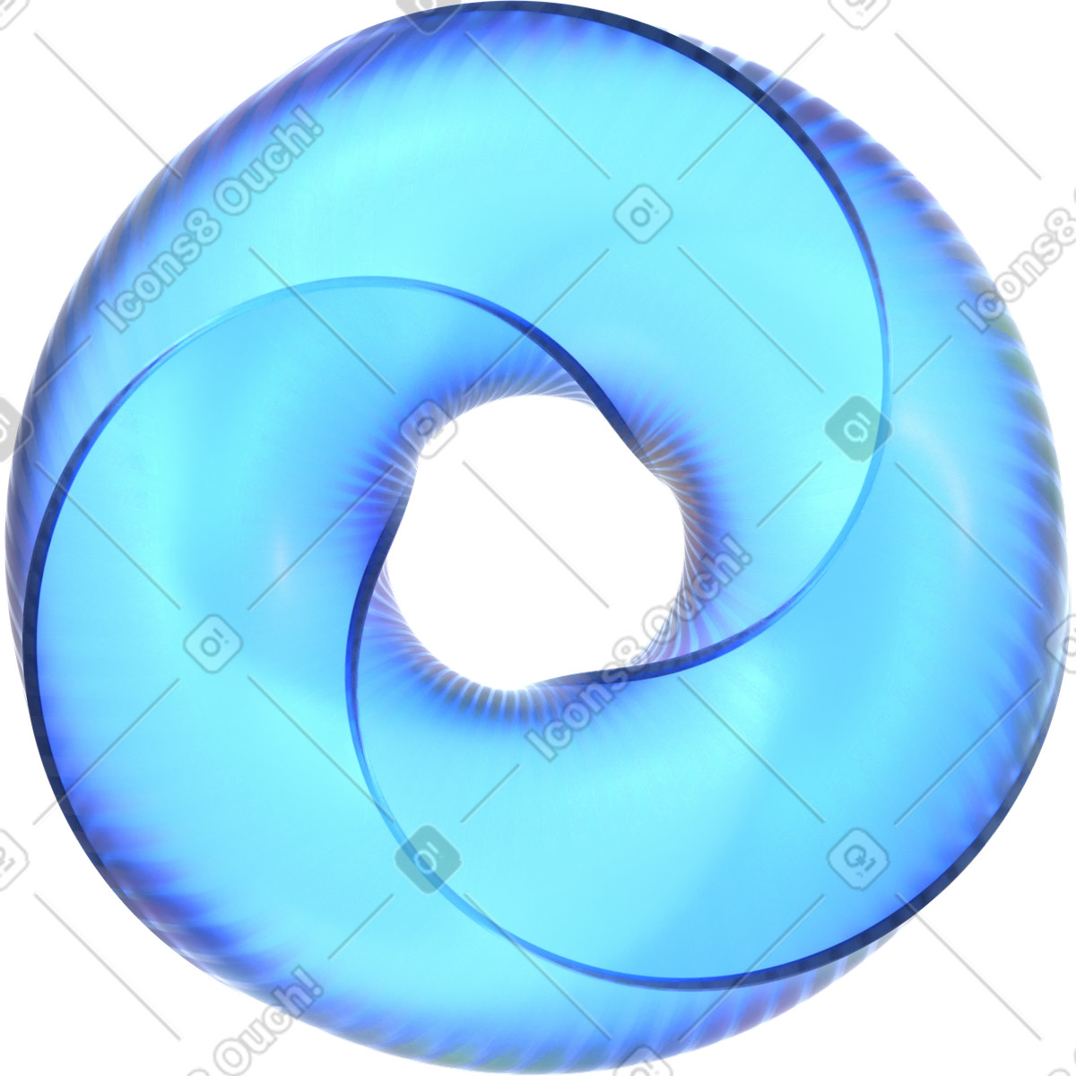 Abstract glassy blue torus animated illustration in 3D style download in GIF, Lottie (JSON), AE