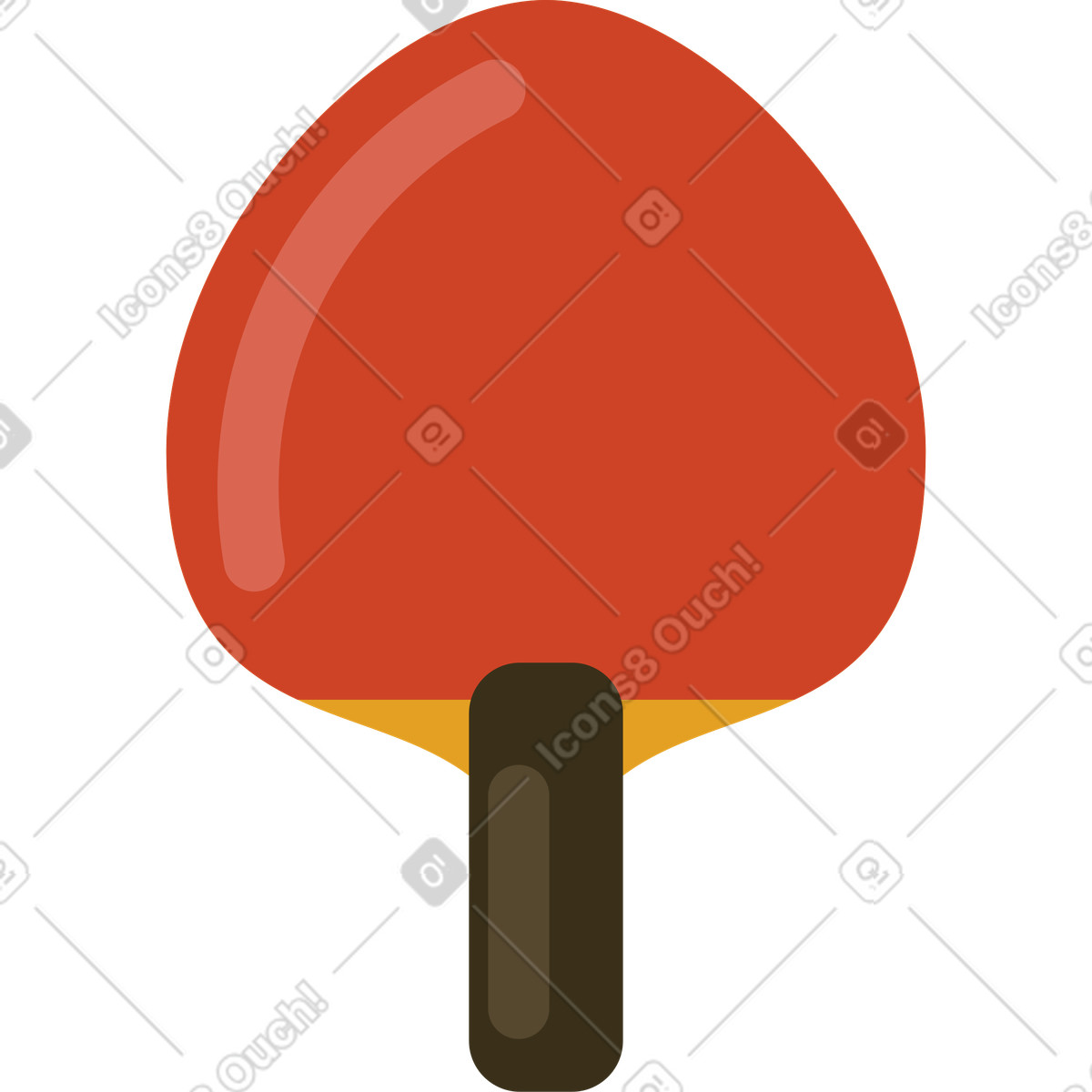 Table tennis racket illustration in Arabica style download in PNG, SVG