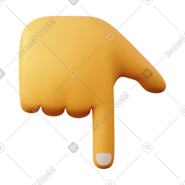 Finger pointing down PNG, SVG