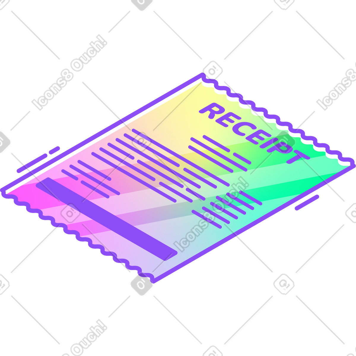 Receipt illustration clipart showcasing detailed long receipts in GIF and PNG