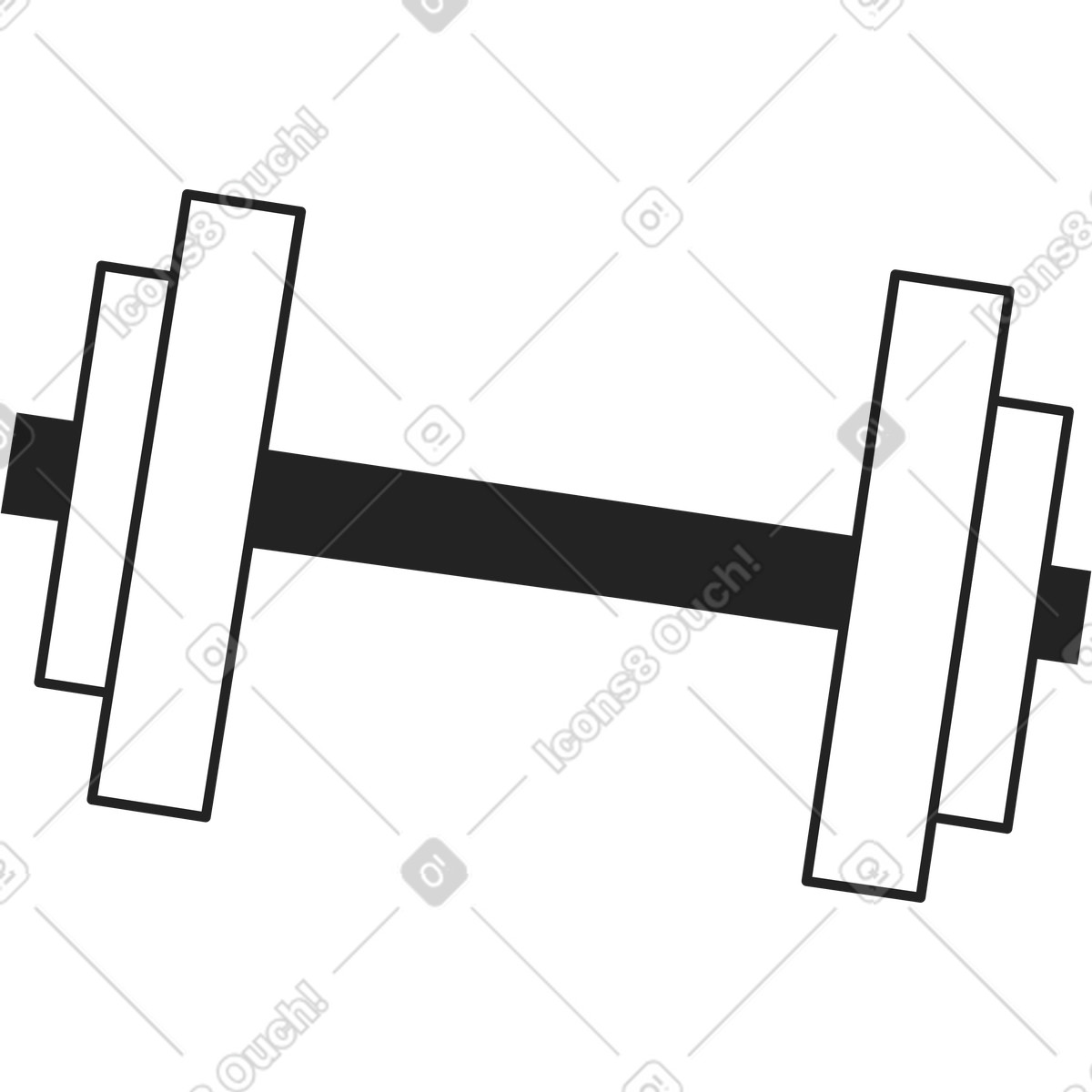 Illustration Haltères avec disque dans le style Sammy Line à télécharger aux formats PNG, SVG
