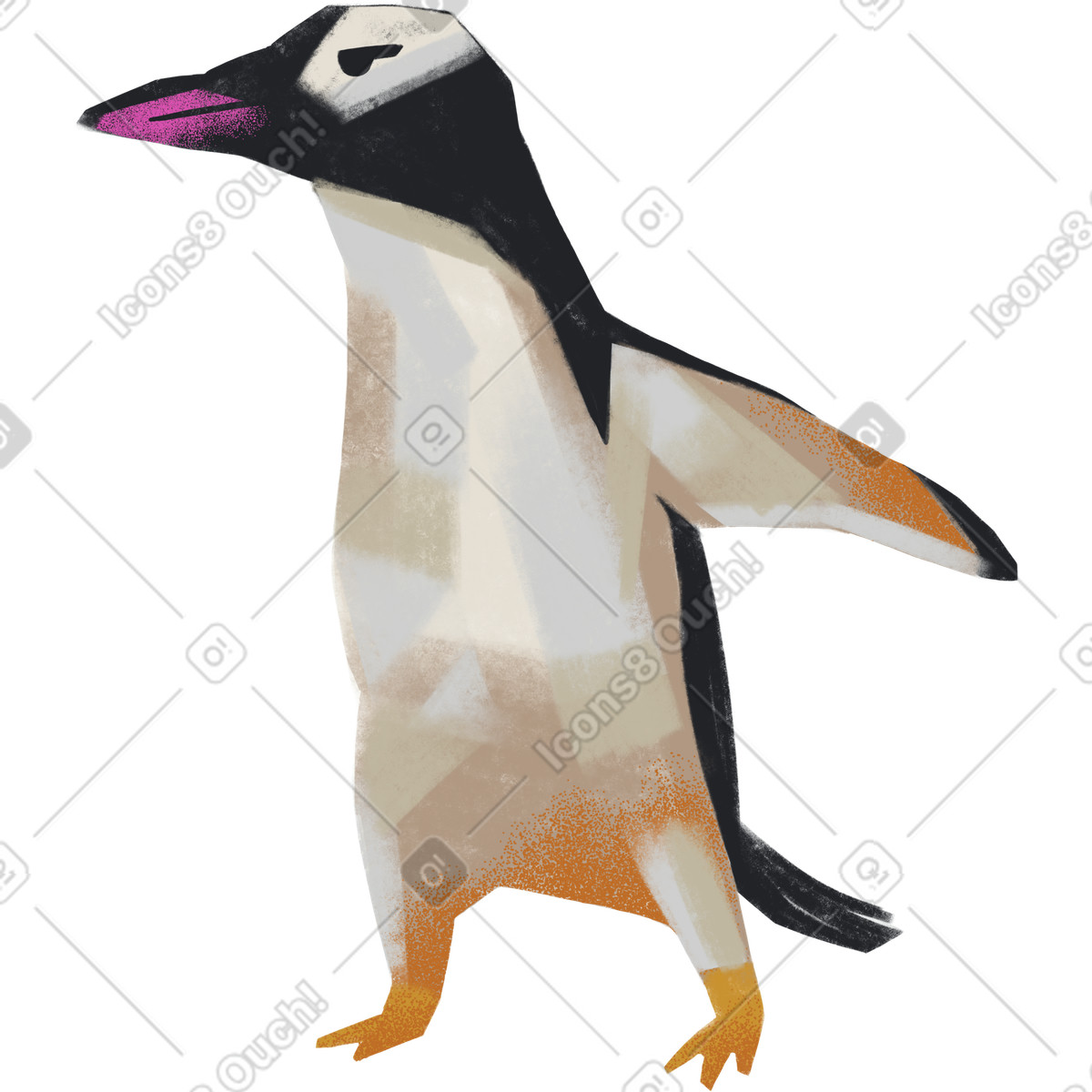 Ilustración Pingüino en estilo Fabulous a descargar en PNG y SVG
