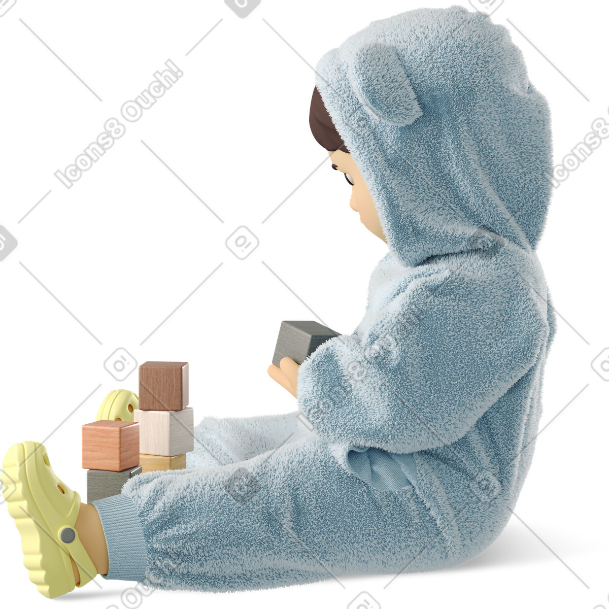 3D Business スタイルの Small child playing のイラストをPNG、SVG形式でダウンロード