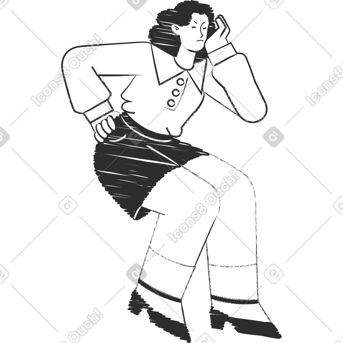 Angry woman sitting illustration grumpy clipart graphics unique designs
