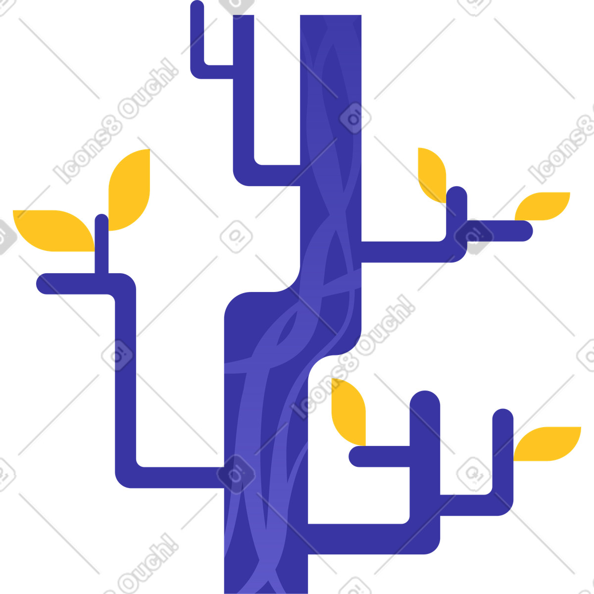 Albero geometrico illustrazione in stile Bright scarica in PNG, SVG