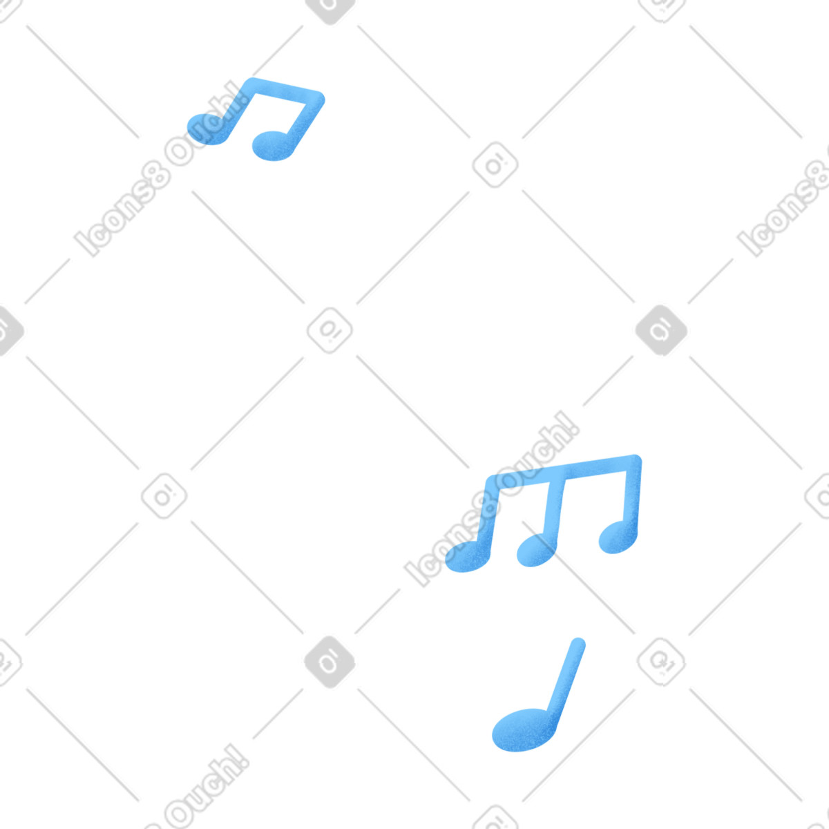 Gleam スタイルの Blue notes のイラストをPNG、SVG形式でダウンロード