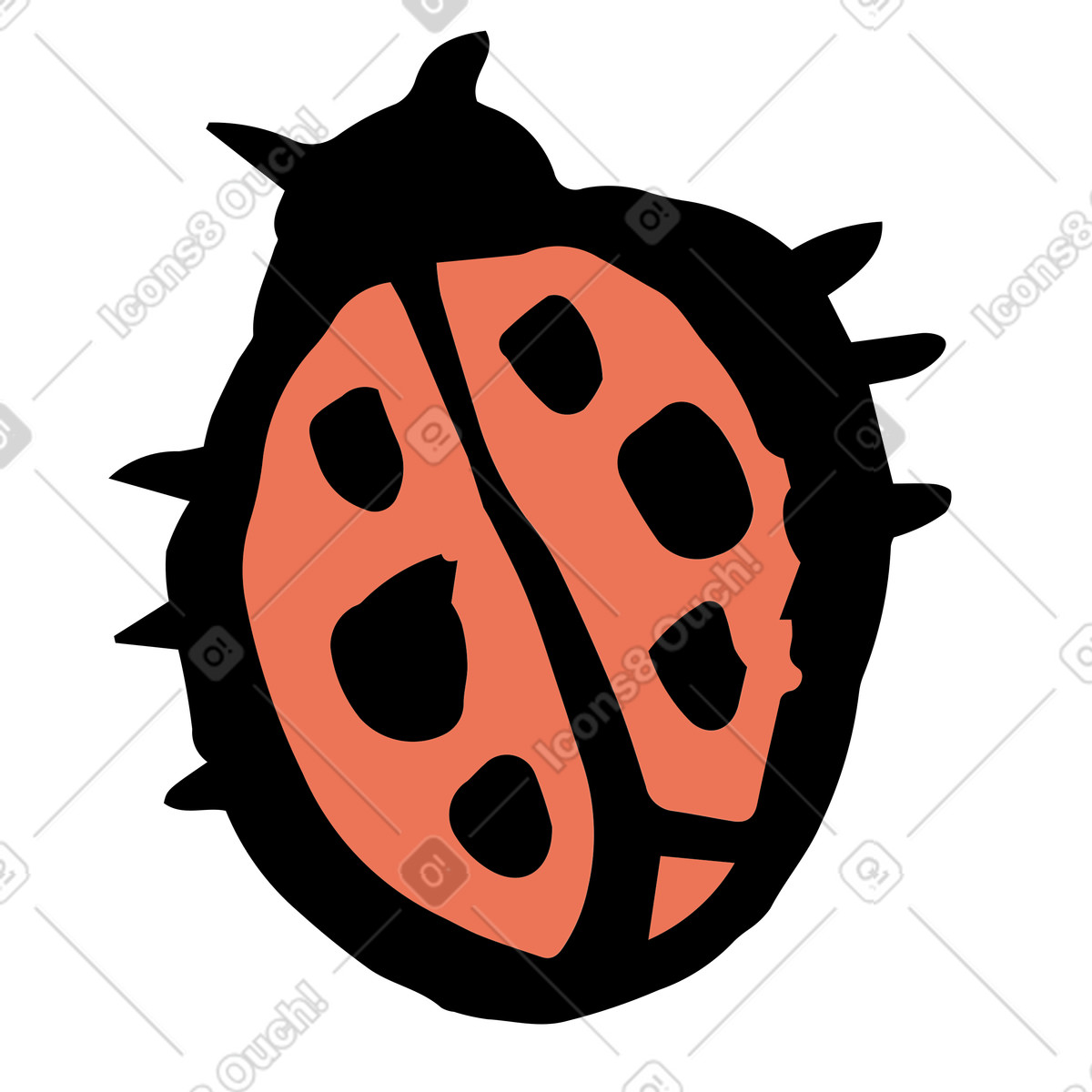 Illustration Coccinelle dans le style Scandi à télécharger aux formats PNG, SVG