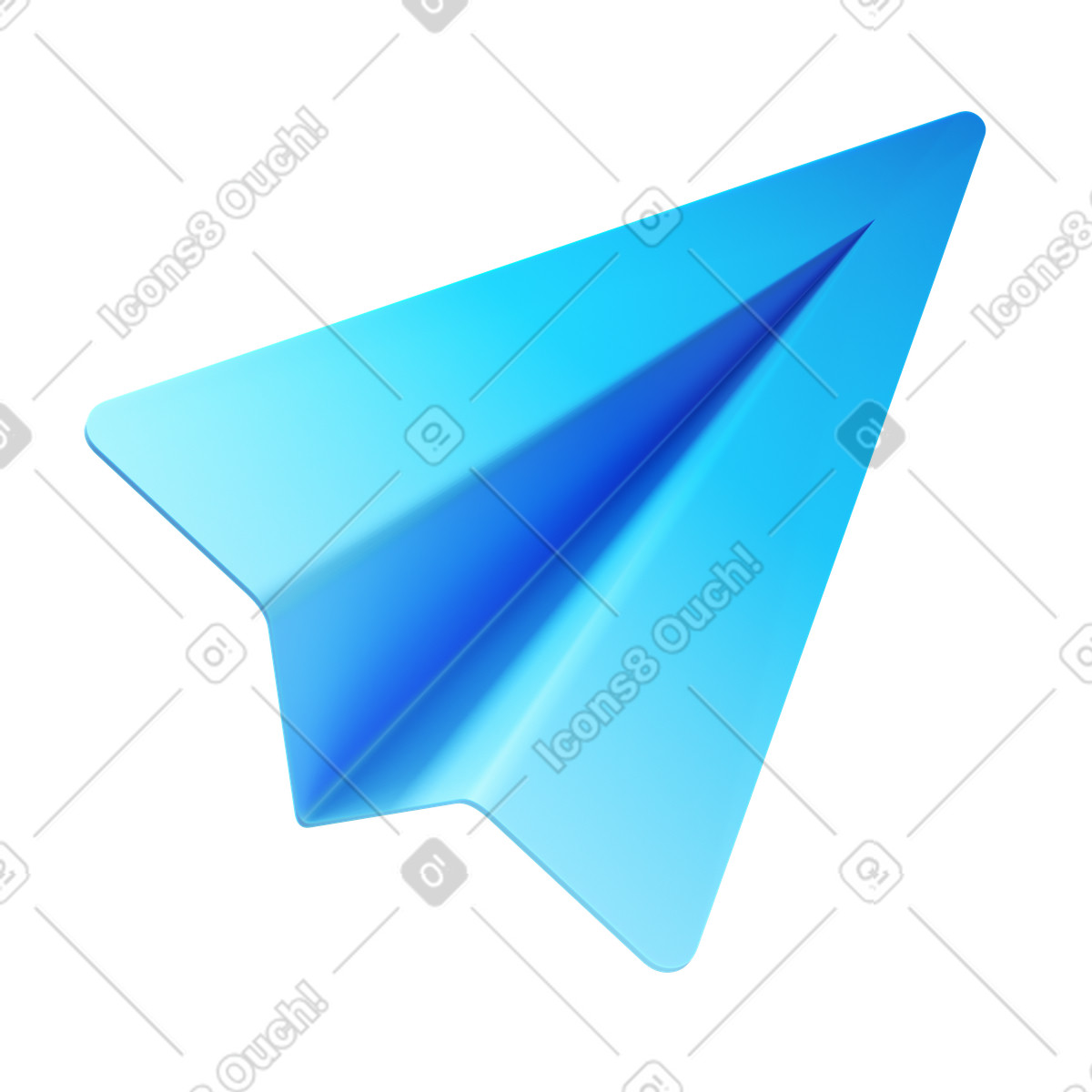 Illustration animée Avion en papier dans le style 3D Fluency à télécharger aux formats GIF, Lottie (JSON), AE