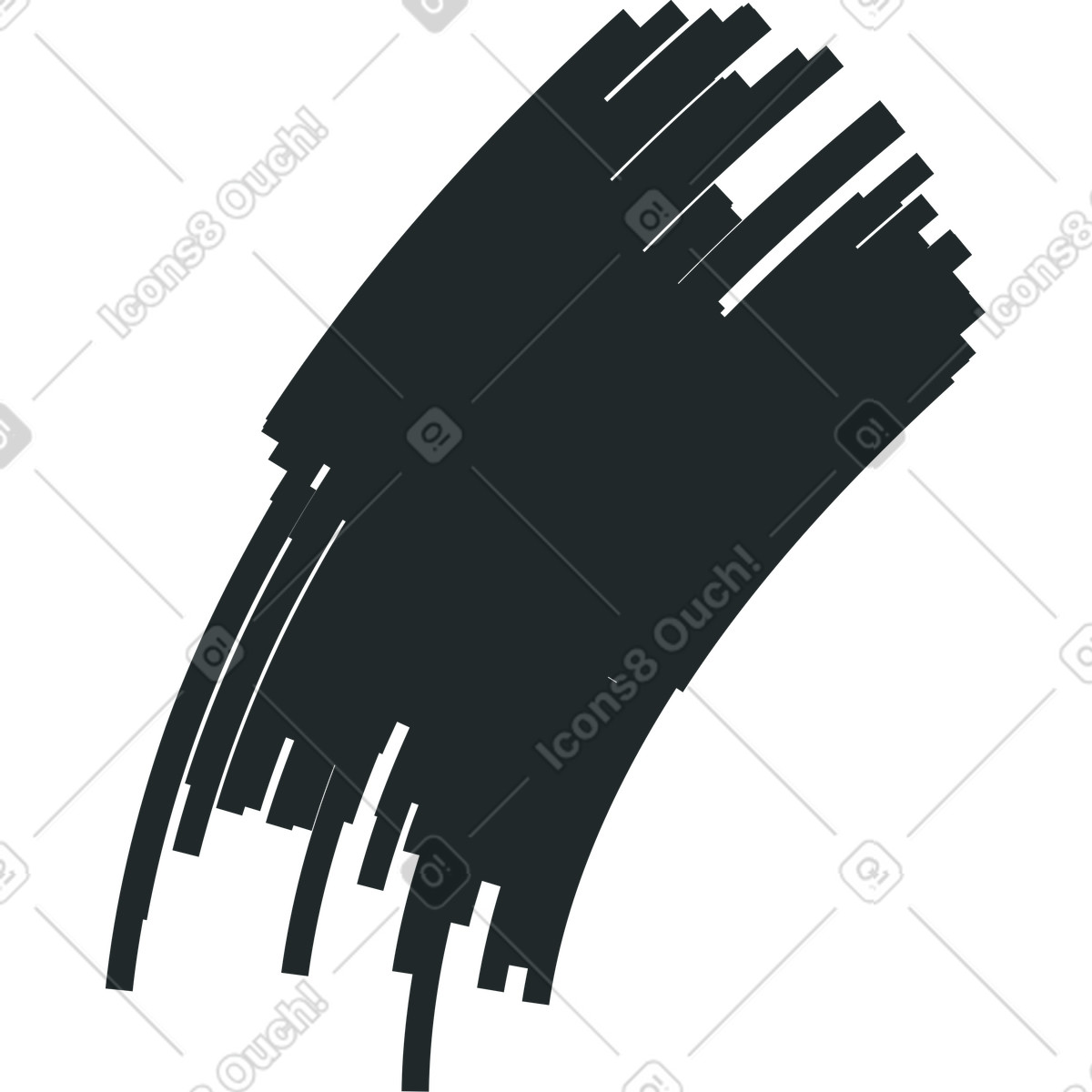 Black freehand brushstroke illustration in Grain style download in PNG, SVG