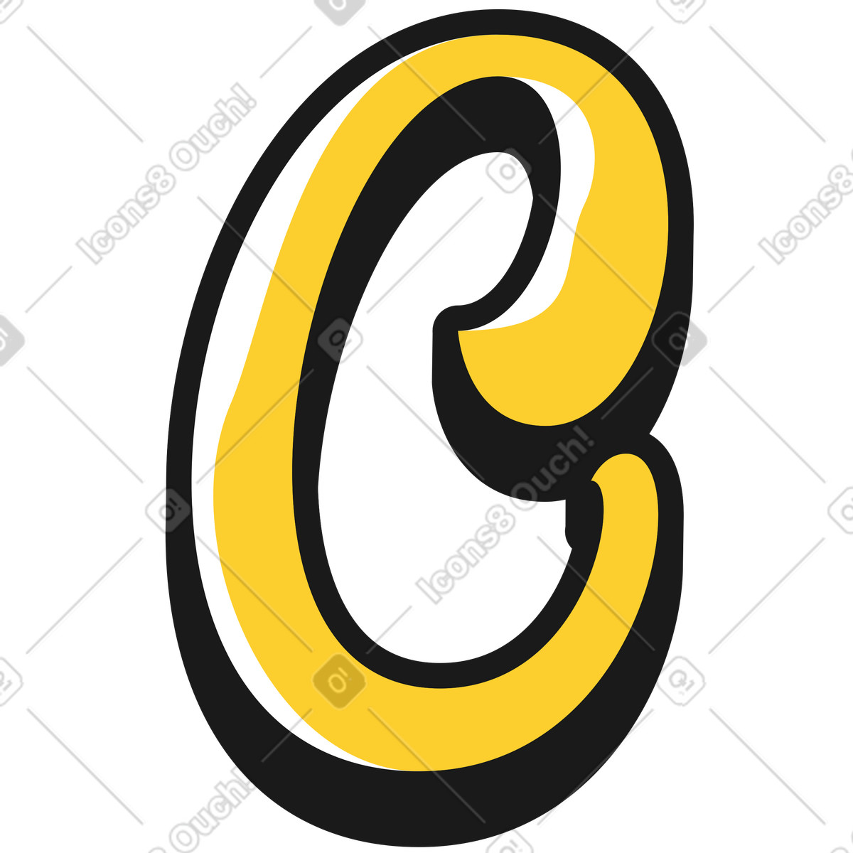 Taxi 스타일의 대문자 c 일러스트레이션 PNG, SVG 다운로드