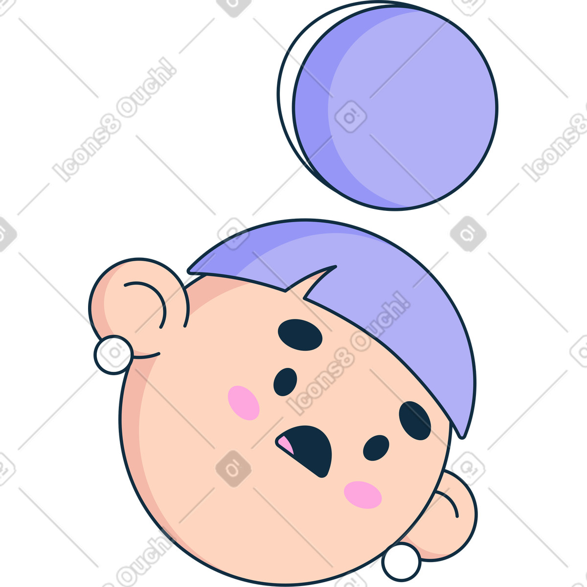 Ilustración Cabeza de mujer en estilo Bubble gum a descargar en PNG y SVG