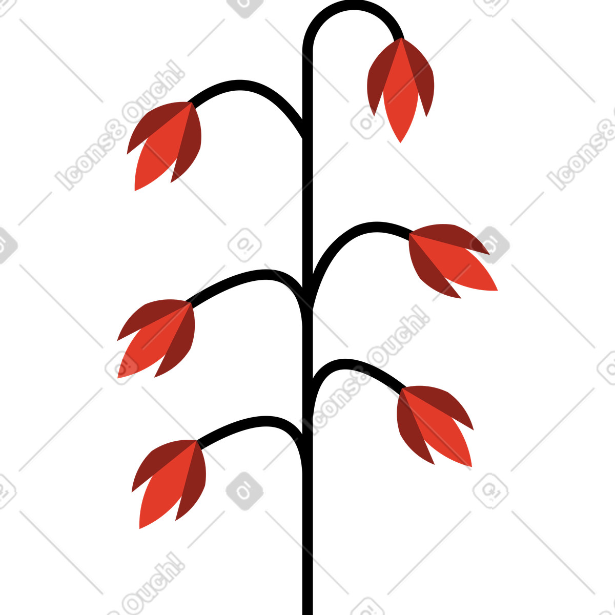 下载 Burgundy 风格的 花 插画，支持 PNG、SVG 格式