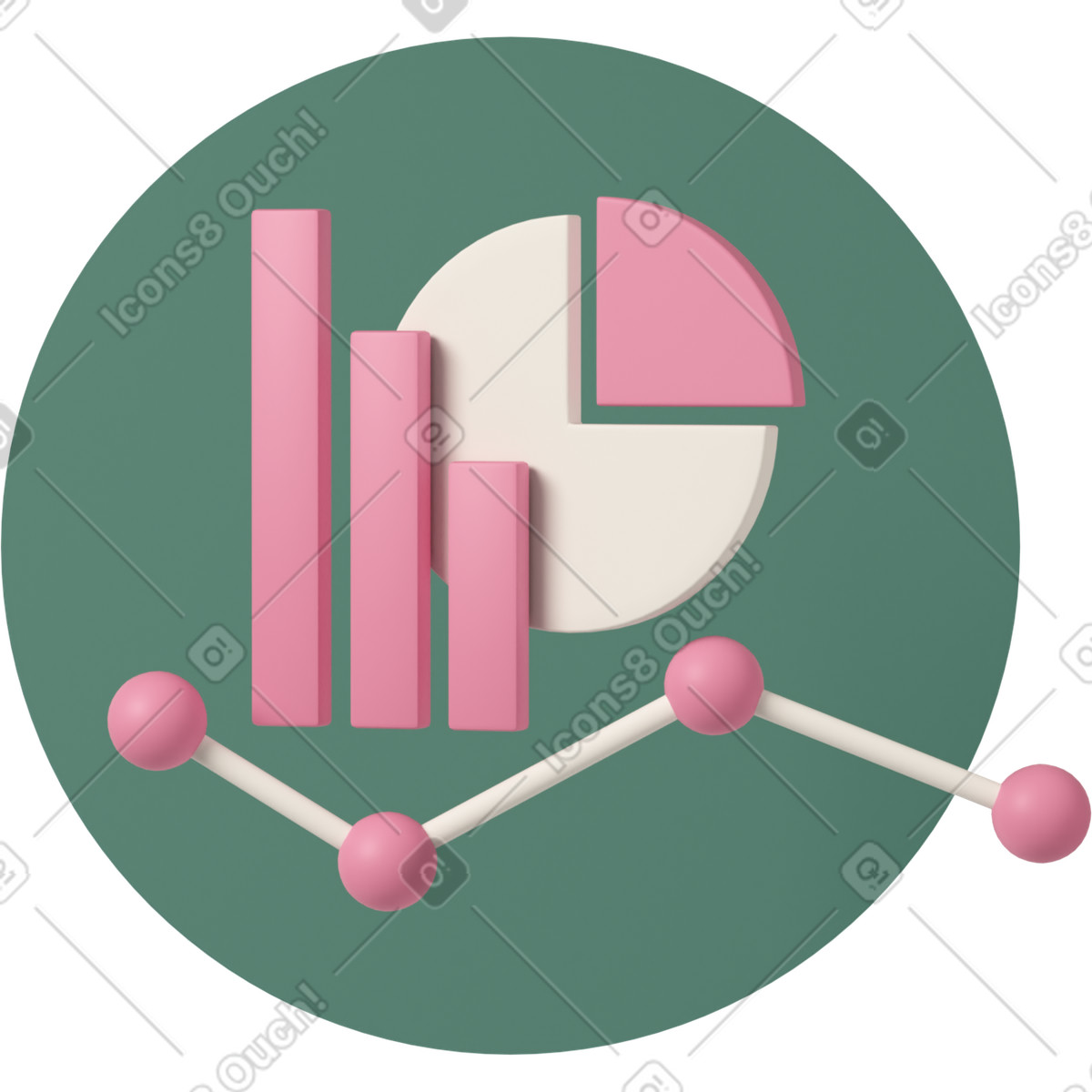 3D Casual life スタイルの Statistical infographic elements のイラストをPNG、SVG形式でダウンロード