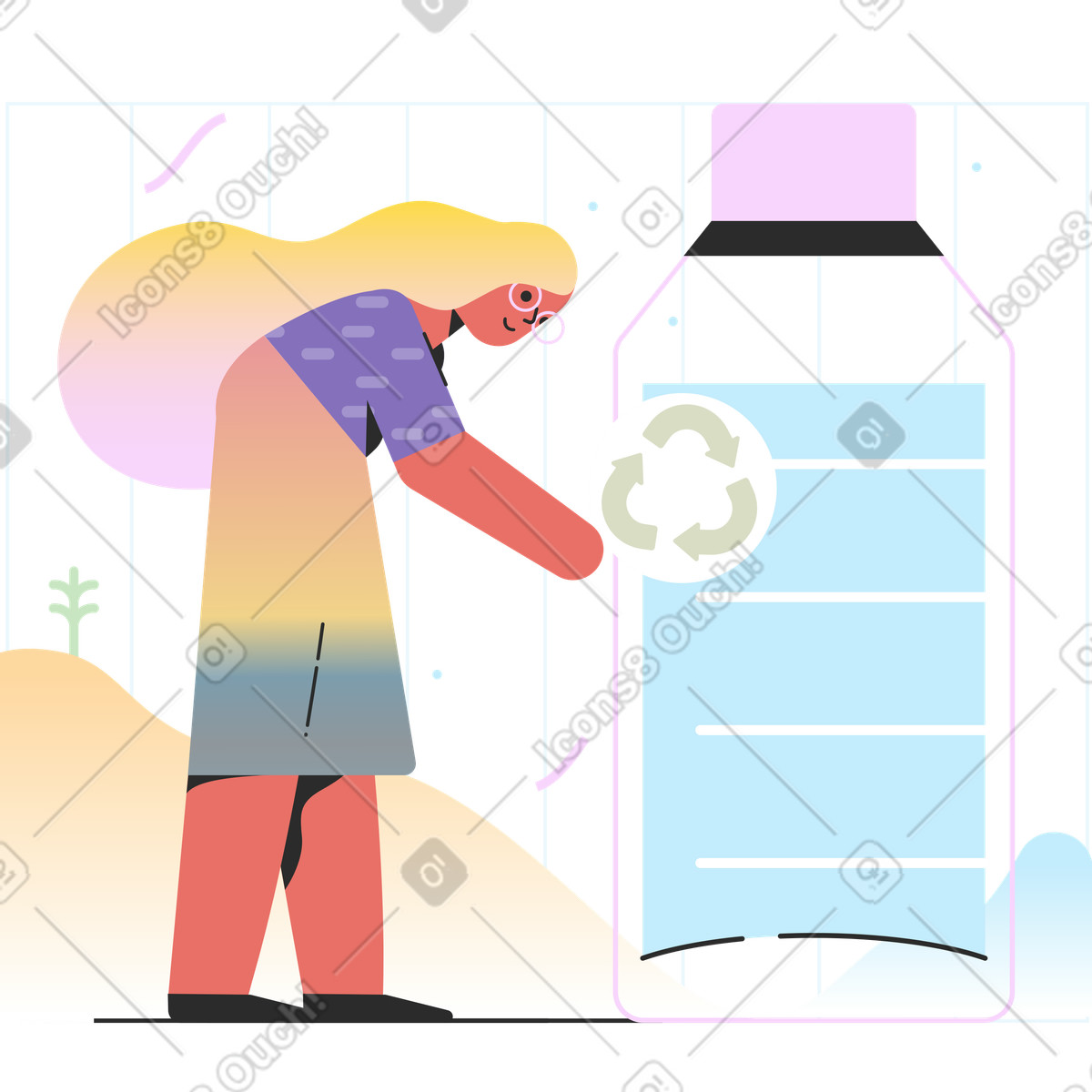 Illustration Déchets recyclables dans le style Marginalia à télécharger aux formats PNG, SVG