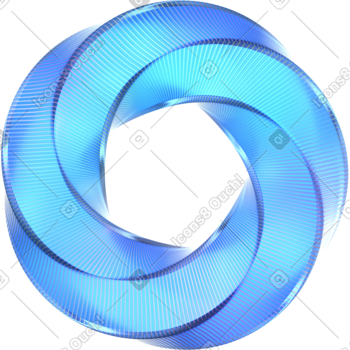 Abstract ribbed blue torus animated illustration in 3D Glassy style download in GIF, Lottie (JSON), AE