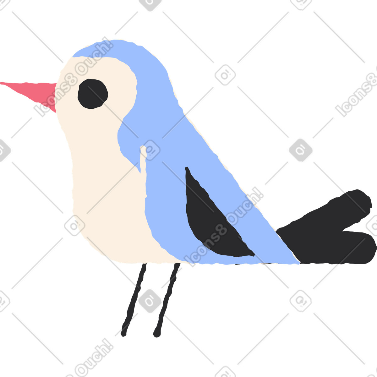 Ilustração de 鸟 em no estilo Pablo para baixar em PNG, SVG