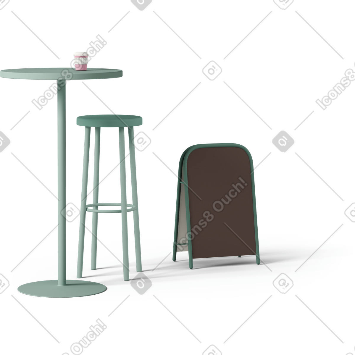 Ilustração de Street cafe em no estilo 3D Casual life para baixar em PNG, SVG