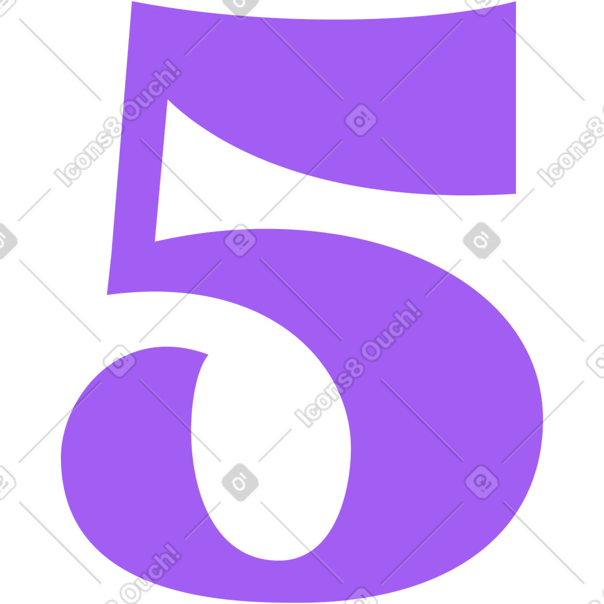 Number illustration in Florid style download in PNG, SVG