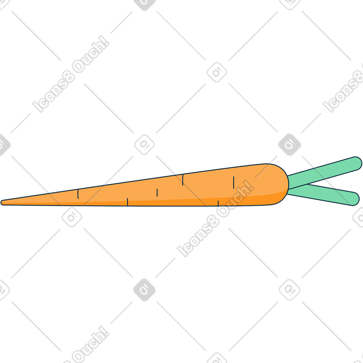 Ilustración Zanahoria en estilo Bubble gum a descargar en PNG y SVG