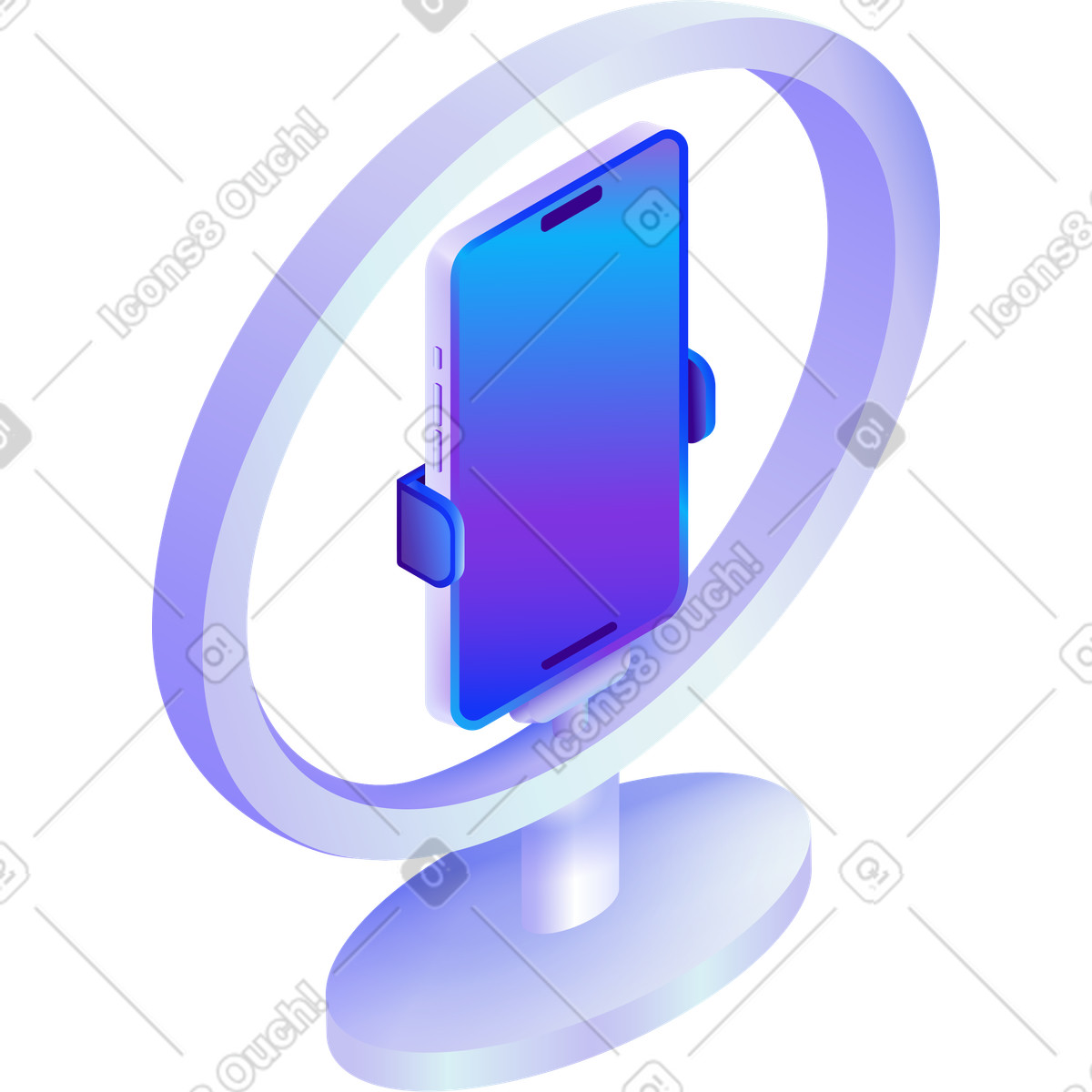 Ilustración Soporte para teléfono con luz en estilo Hi-tech a descargar en PNG y SVG