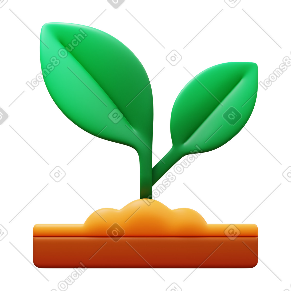 Sprout illustration in 3D Fluency style download in PNG, SVG