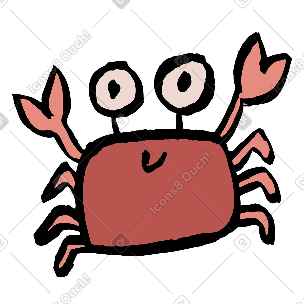 Krabbe-Illustration im Scandi-Stil als Download in PNG, SVG