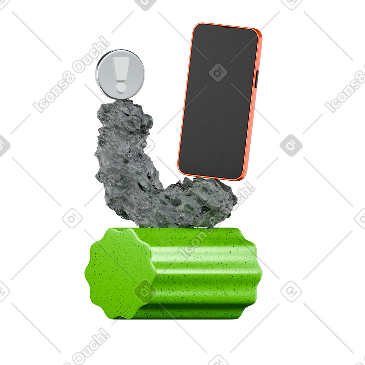 Illustration Maquette de smartphone et objets abstraits dans le style 3D Platforms à télécharger aux formats PNG, SVG